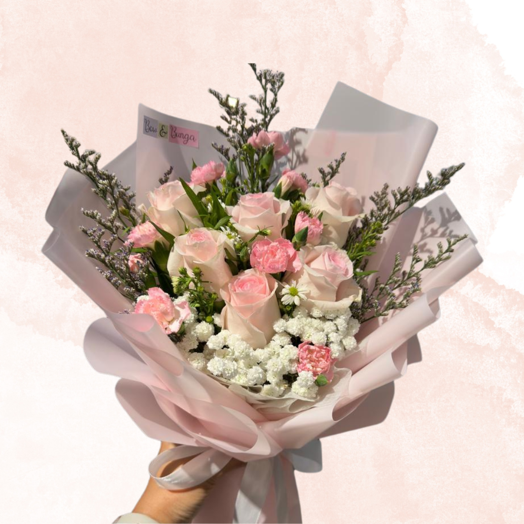 Rose bouquet (Size M) Bow dan Bunga