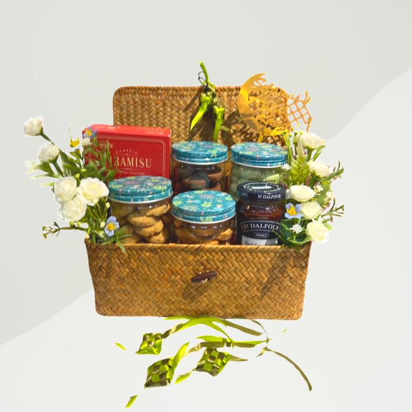 Raya Harmony Basket Bow dan Bunga