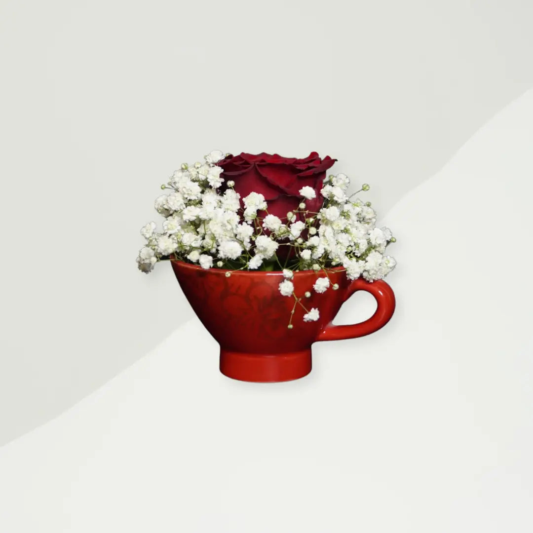 Claire Flower Teacup Bow dan Bunga